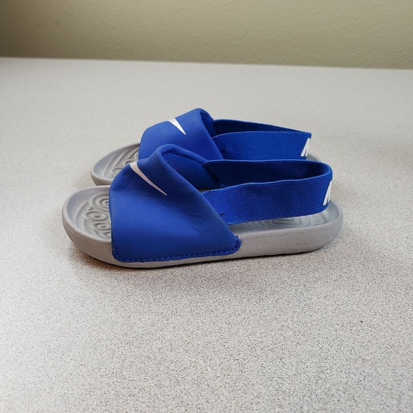 Nike Unisex Kids Kawa BV1094-400 Blue Gray Comfort Slip On Slide Sandal Size 7C - Picture 2 of 6